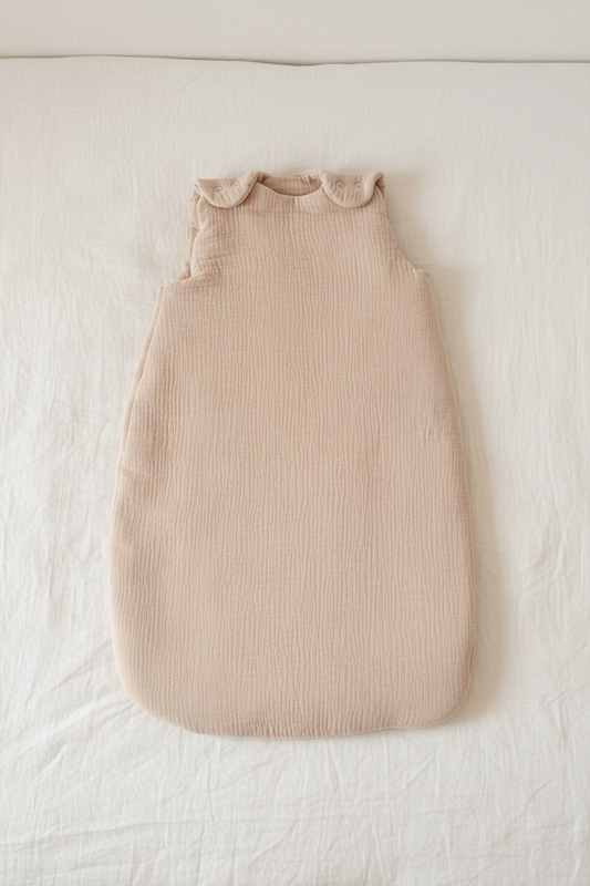 Gigoteuse personnalisée - Double Gaz de coton beige