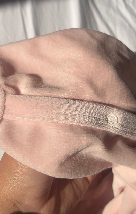 Tenue de naissance 5pcs personnalisée - Velours rose