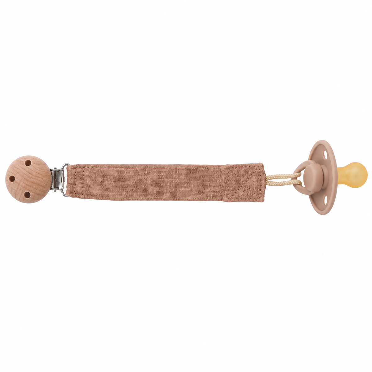 Attache tétine personnalisé - marron