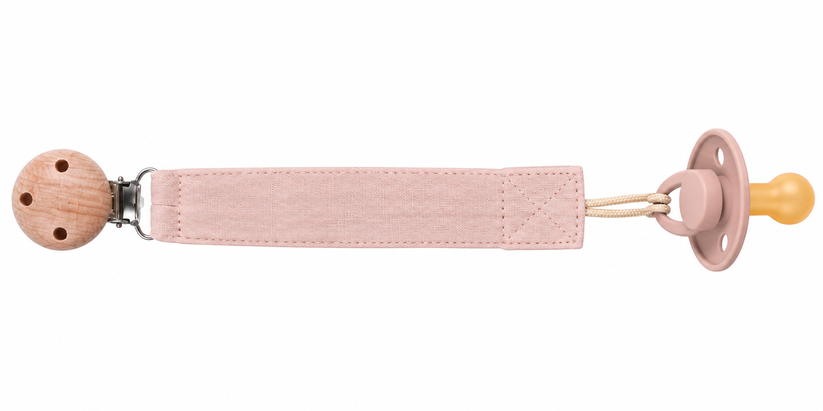 Attache tétine personnalisé - Rose poudré