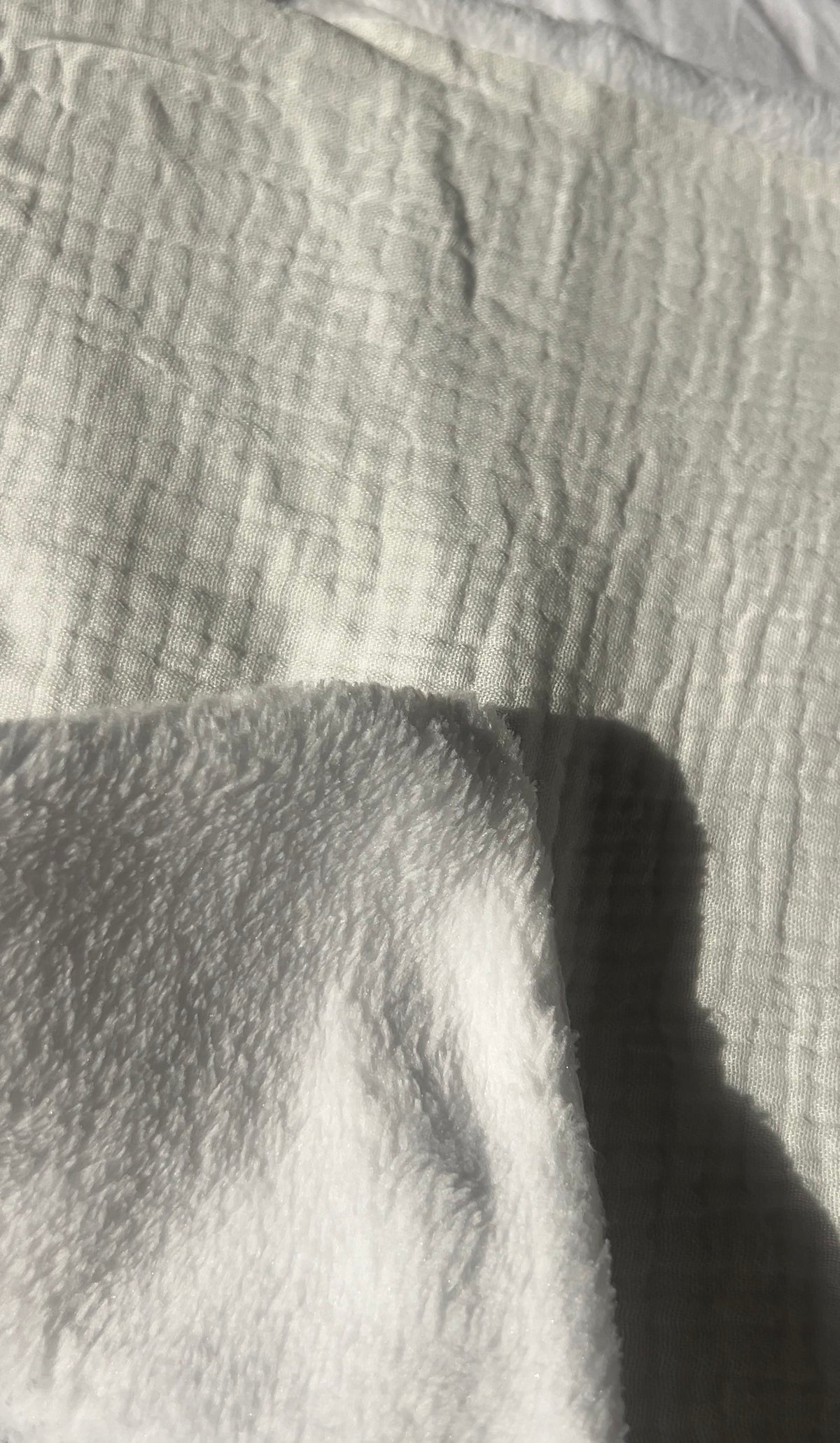 Couverture câlin personnalisée - Polaire/Gaz de coton blanc