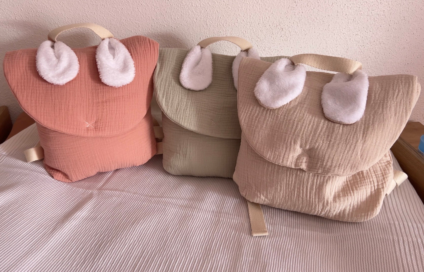 Sac à dos Lapinou en gaz de coton Personnalisable