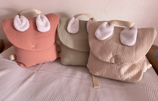 Sac à dos Lapinou en gaz de coton Personnalisable