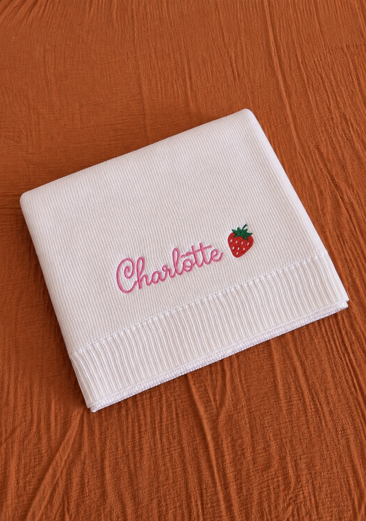 Couverture en maille Maya personnalisée - Blanc