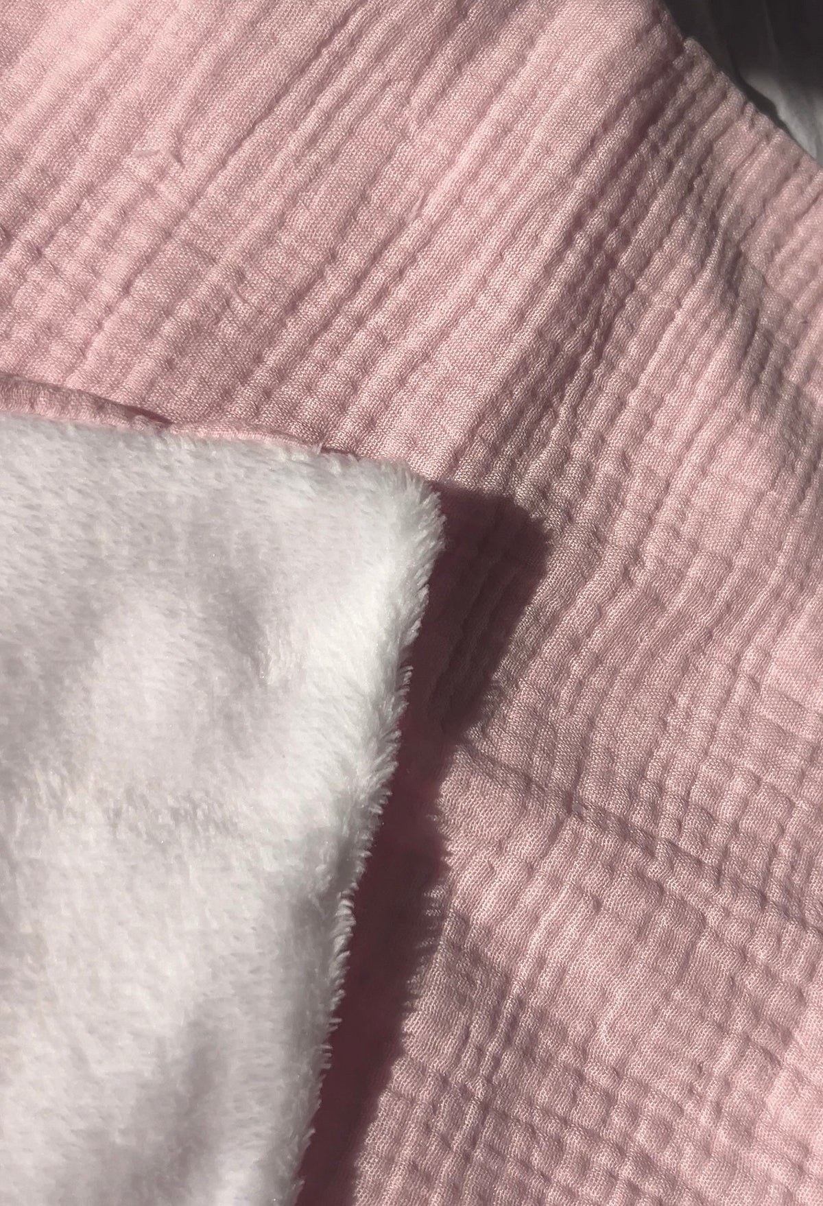 Doudou câlin personnalisé - Polaire/Gaz de coton rose