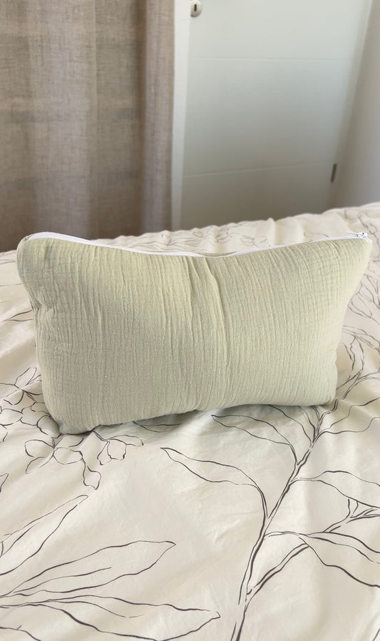 Trousse de toilette personnalisée - Gaz de coton blanc vert