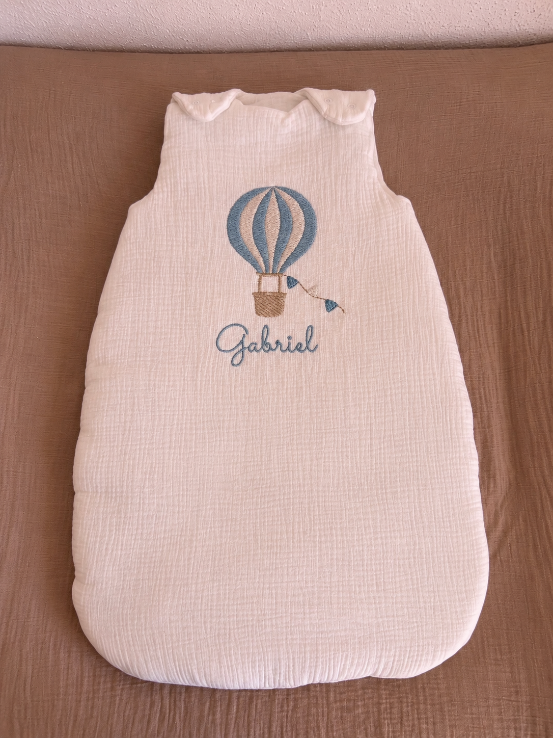 Gigoteuse personnalisée - Double Gaz de coton blanc