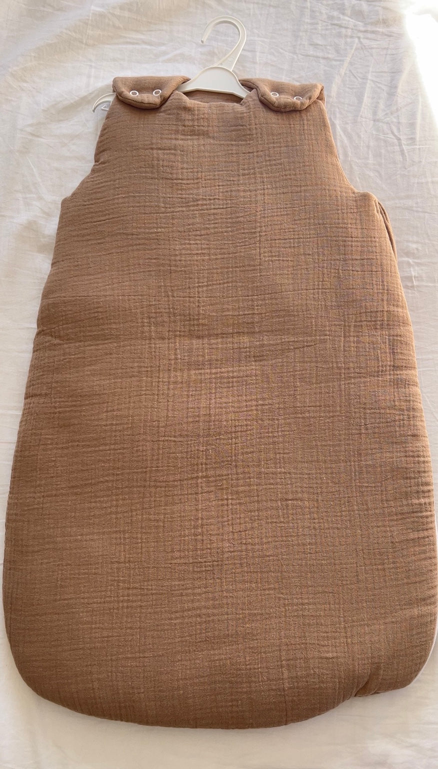 Gigoteuse personnalisée - Double Gaz de coton marron - 0-6 mois